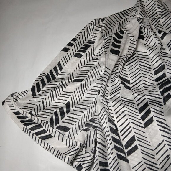 Top Notch Shirt Plus Size 24W Polyester Blouse White Black Geometric Vintage USA - Picture 10 of 15